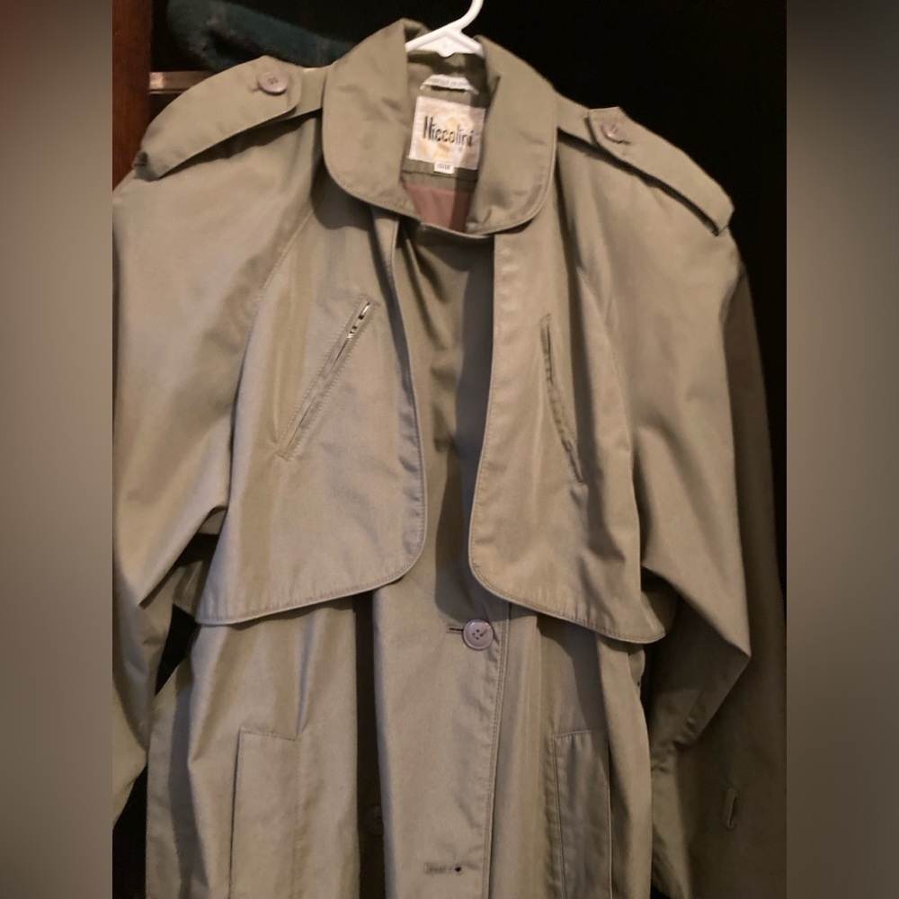 Niccolini - Vintage Long Lightweight Classic Belted Trench Coat - Size 13/14